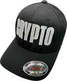 Crypto Hat – Black, Flex Fit, Fitted Hat by Pats Hats (Small/Medium)