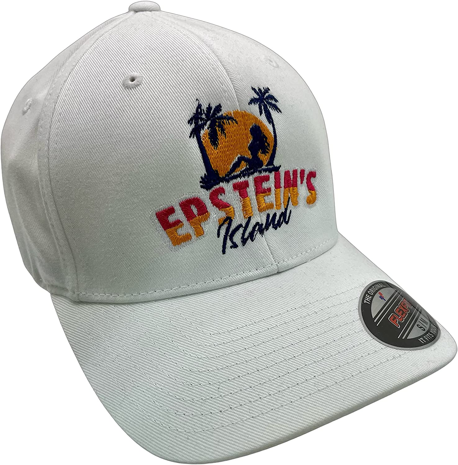 Epsteins Island – White, Flex Fit, Fitted Hat by Pats Hats
