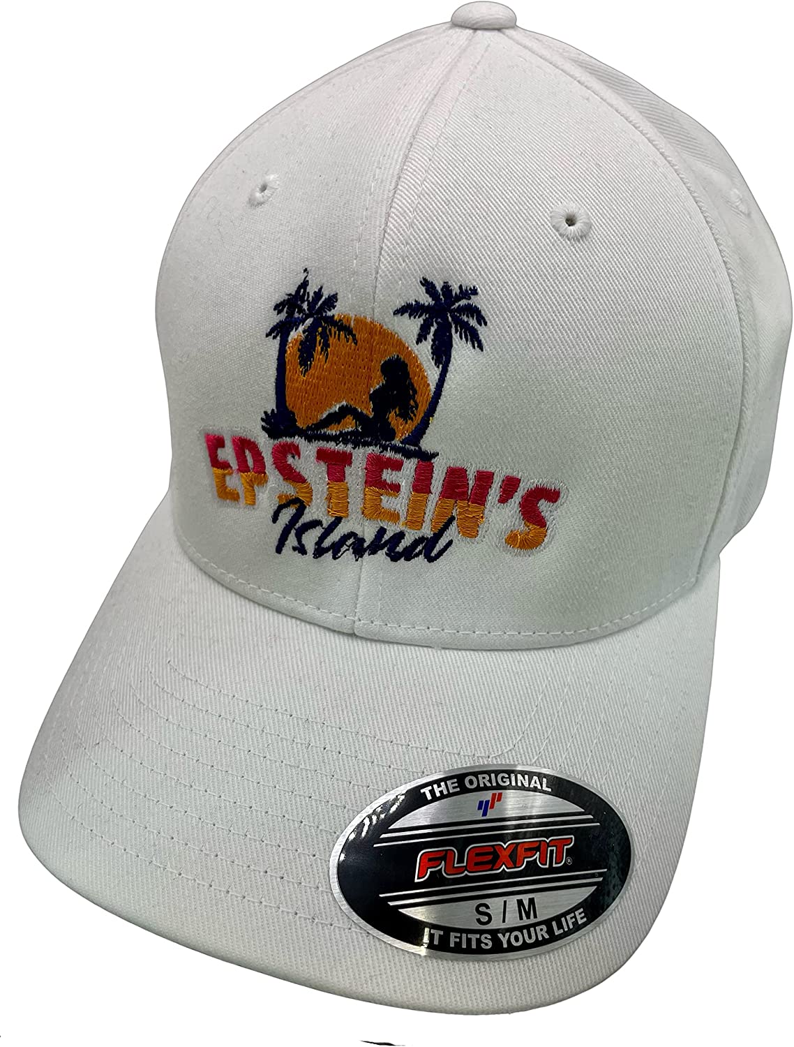 Epsteins Island – White, Flex Fit, Fitted Hat by Pats Hats