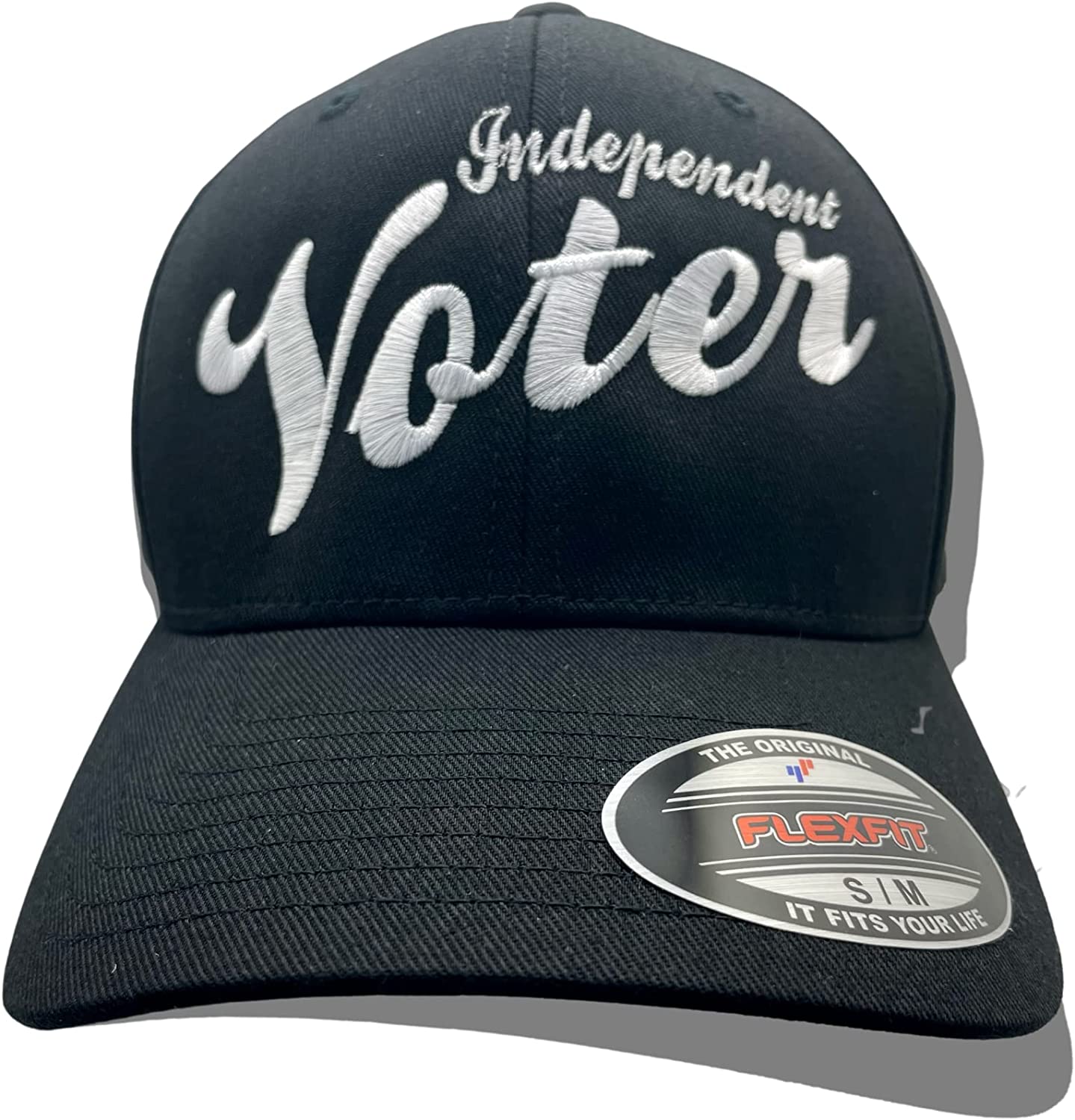 Independent Voter – Cursive Lettering Black, Flex Fit Hat, by Pats Hats