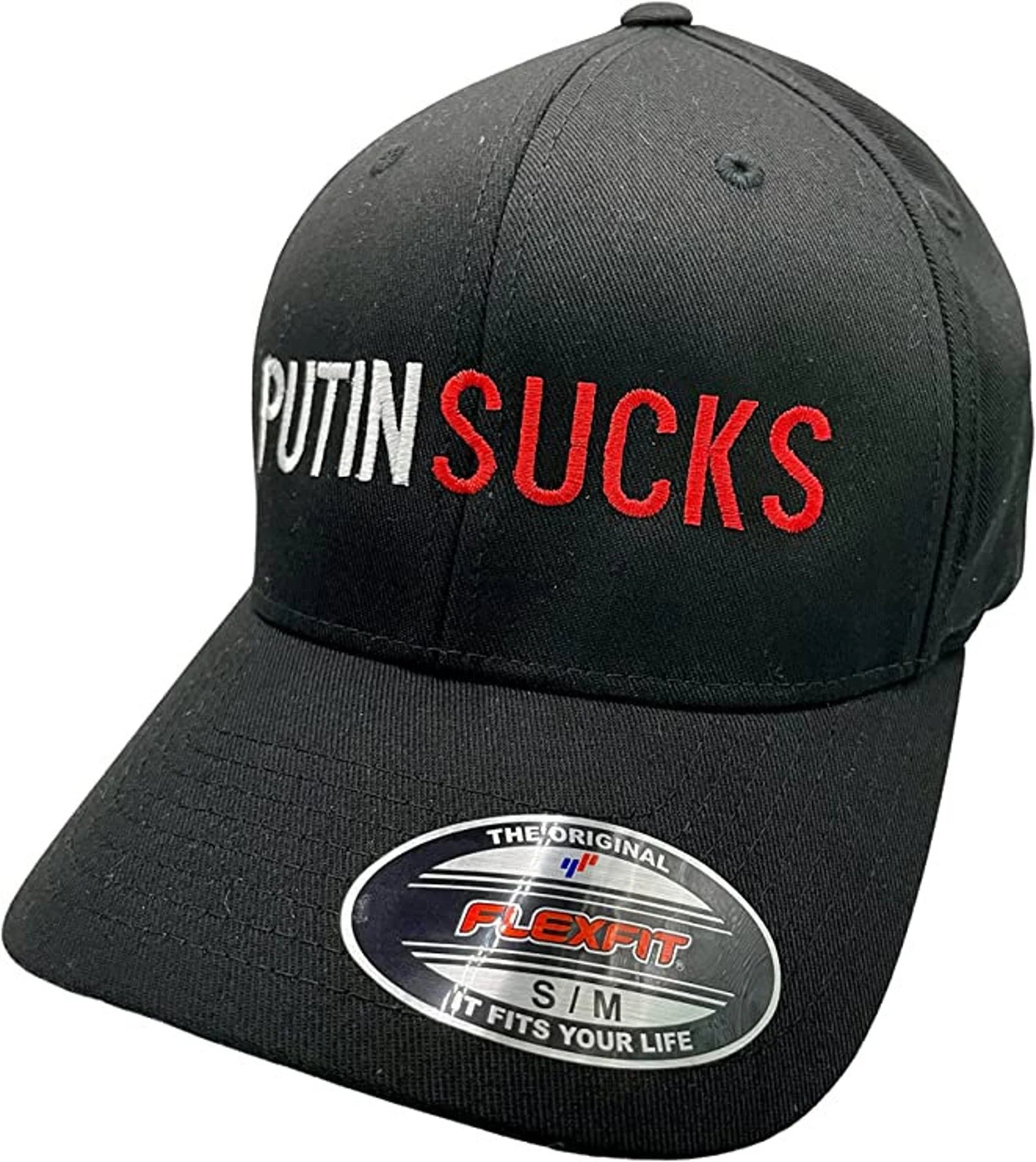 Putin Sucks - Black, Flex Fit, Fitted Hat by Pats Hats